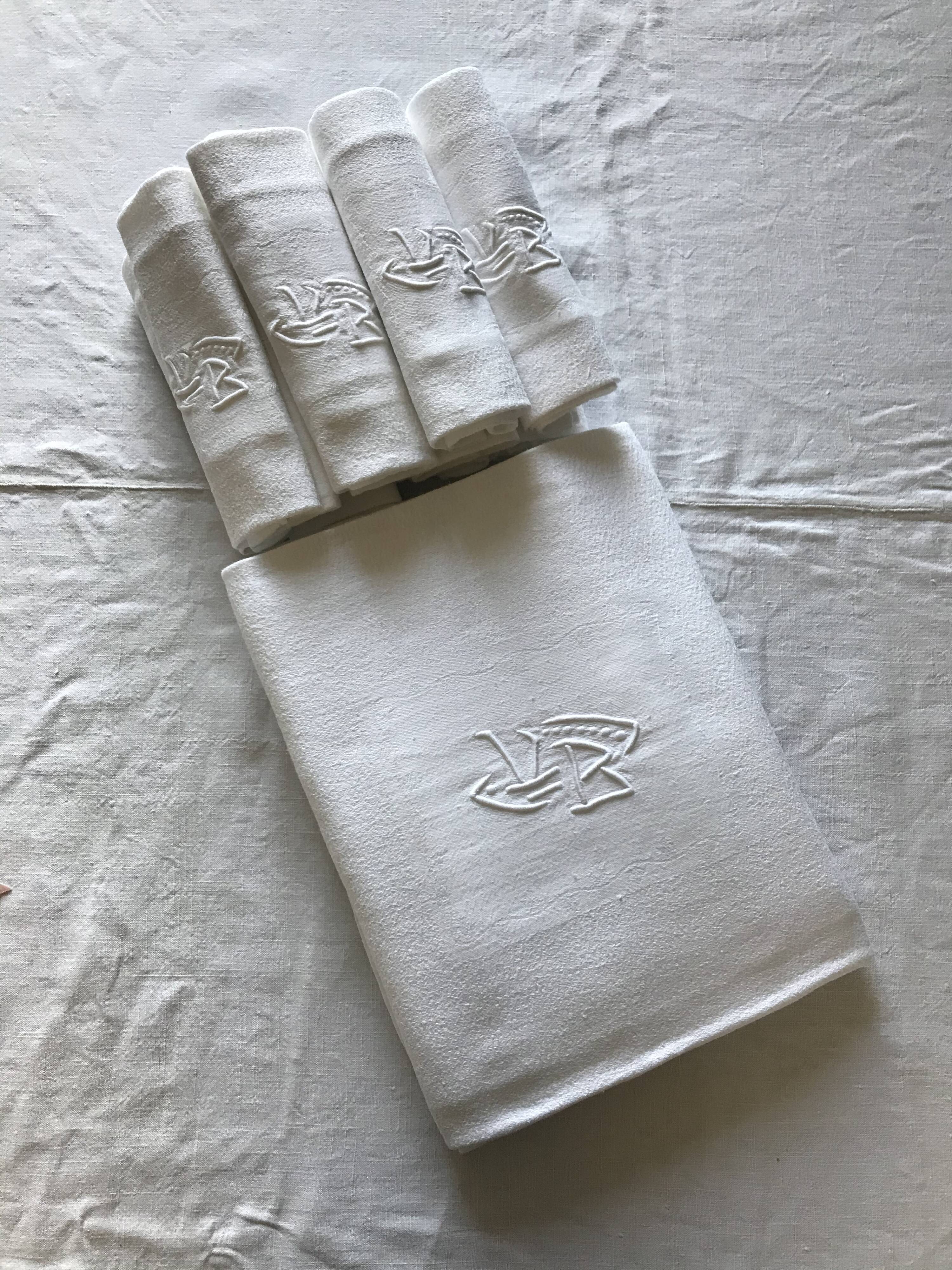 Tablecloth and towels with monogram