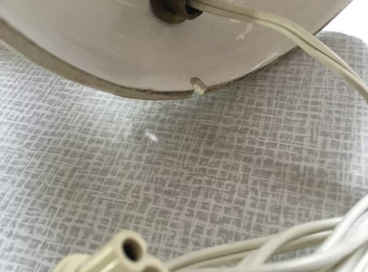 Lampe triple colombes en céramique blanche