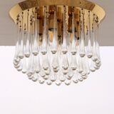 Set of two J.T. Kalmar Murano Raindrop hanging lamps, 1970 Austria