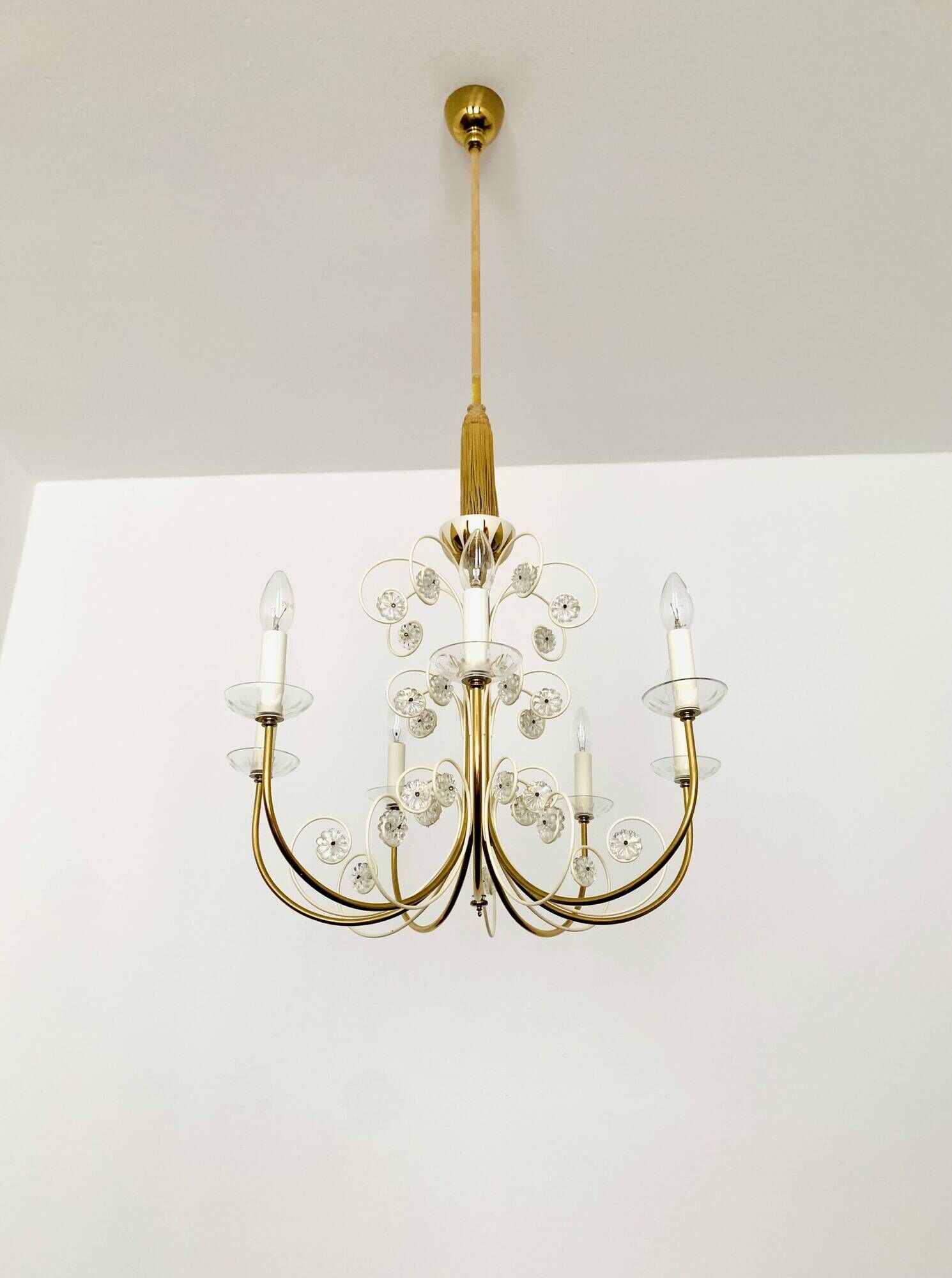 Crystal Glass Chandelier by Vereinigte Werkstätten Collection