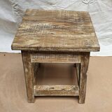 Small teak stool with 1 drawer