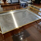 Rectangular brass and metal tray, 70s