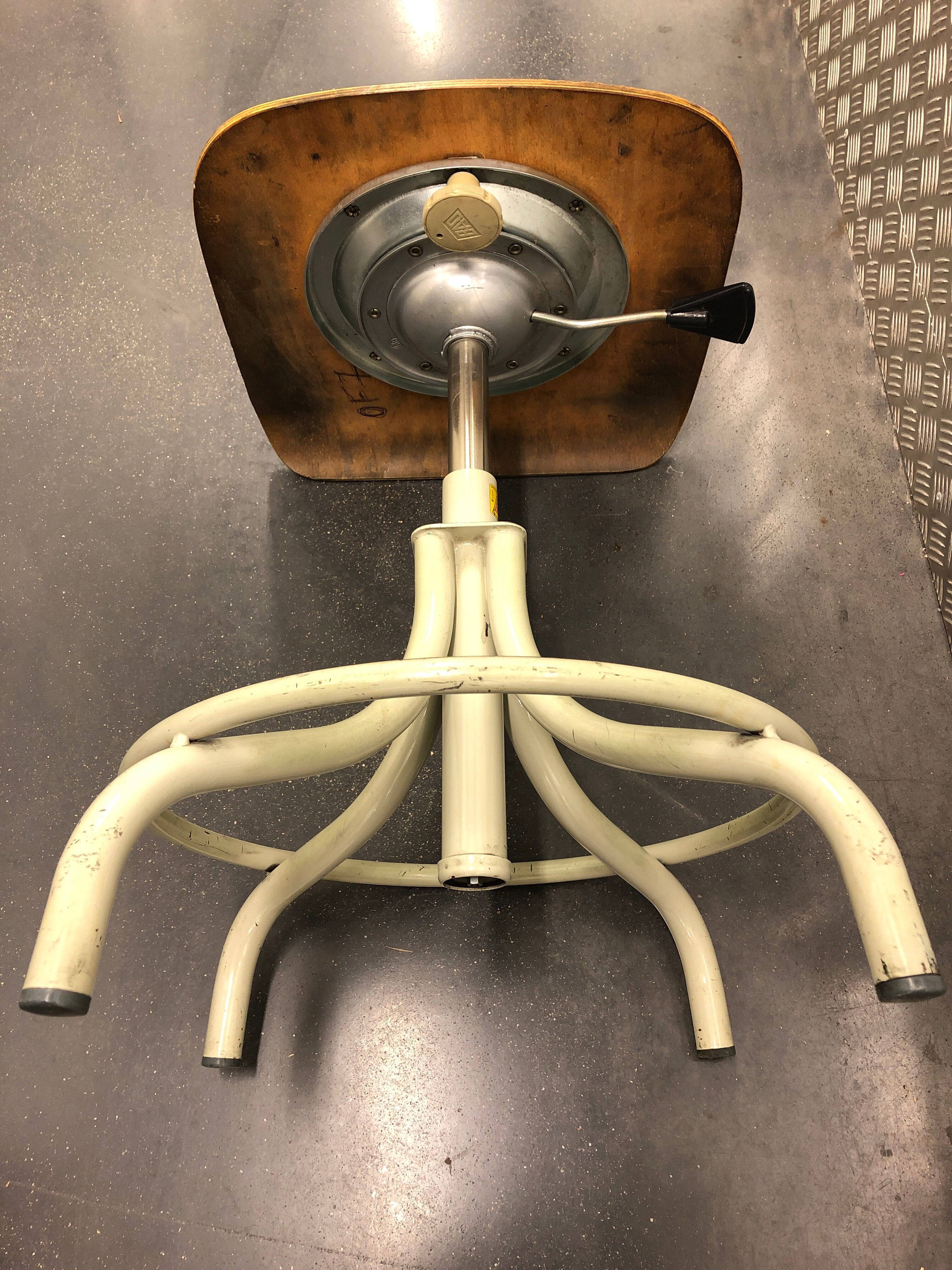 Industrial metal and bis metal and bis stick signed around 1950