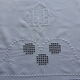 Antique white linen towel embroidered LB+ plumetis stitches+days with return-212x298cm