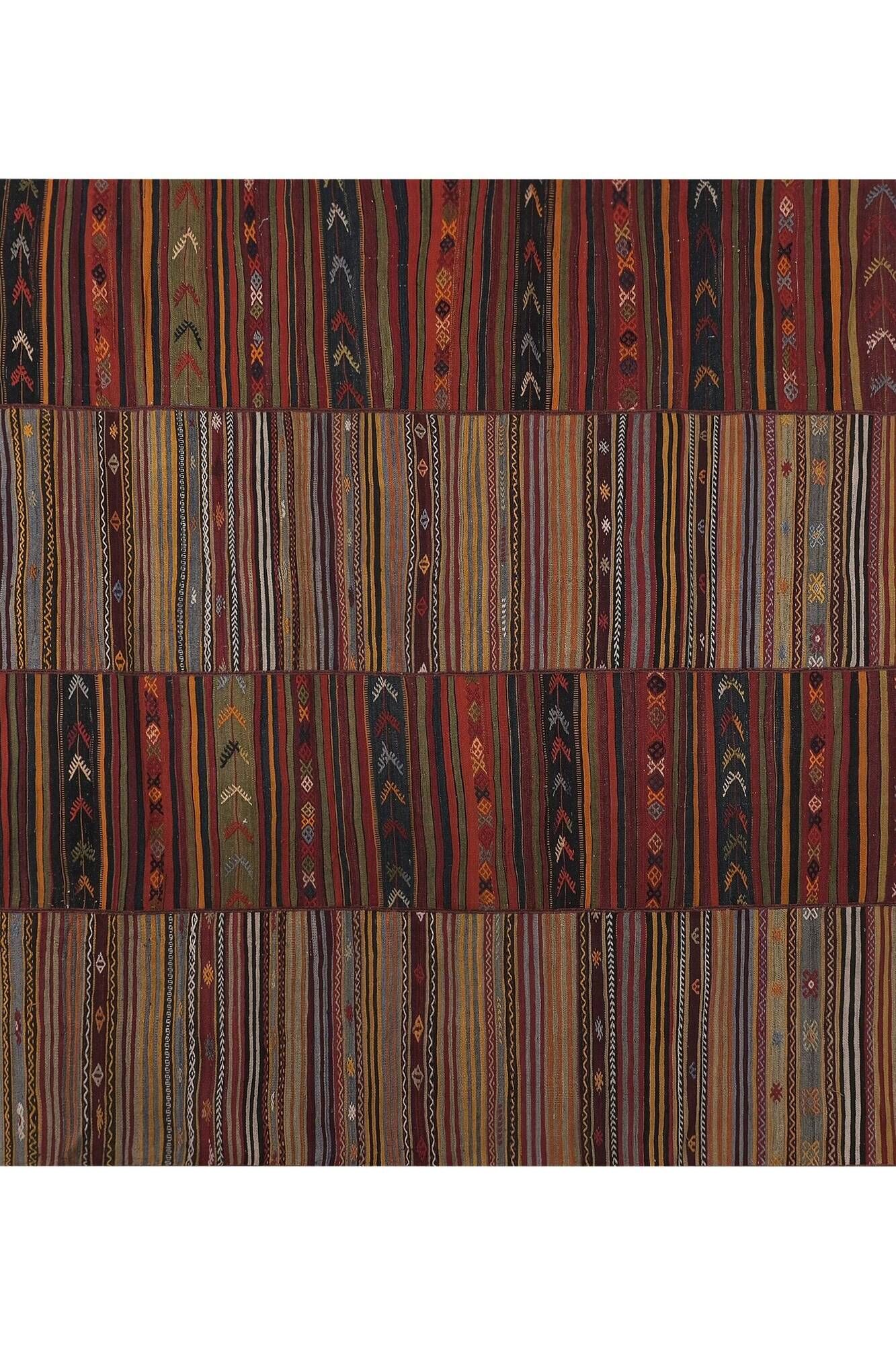 Vintage Turkish kilim handwoven 273x356 cm