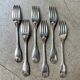 6 Christofle fish forks in silver-plated metal, shell design.