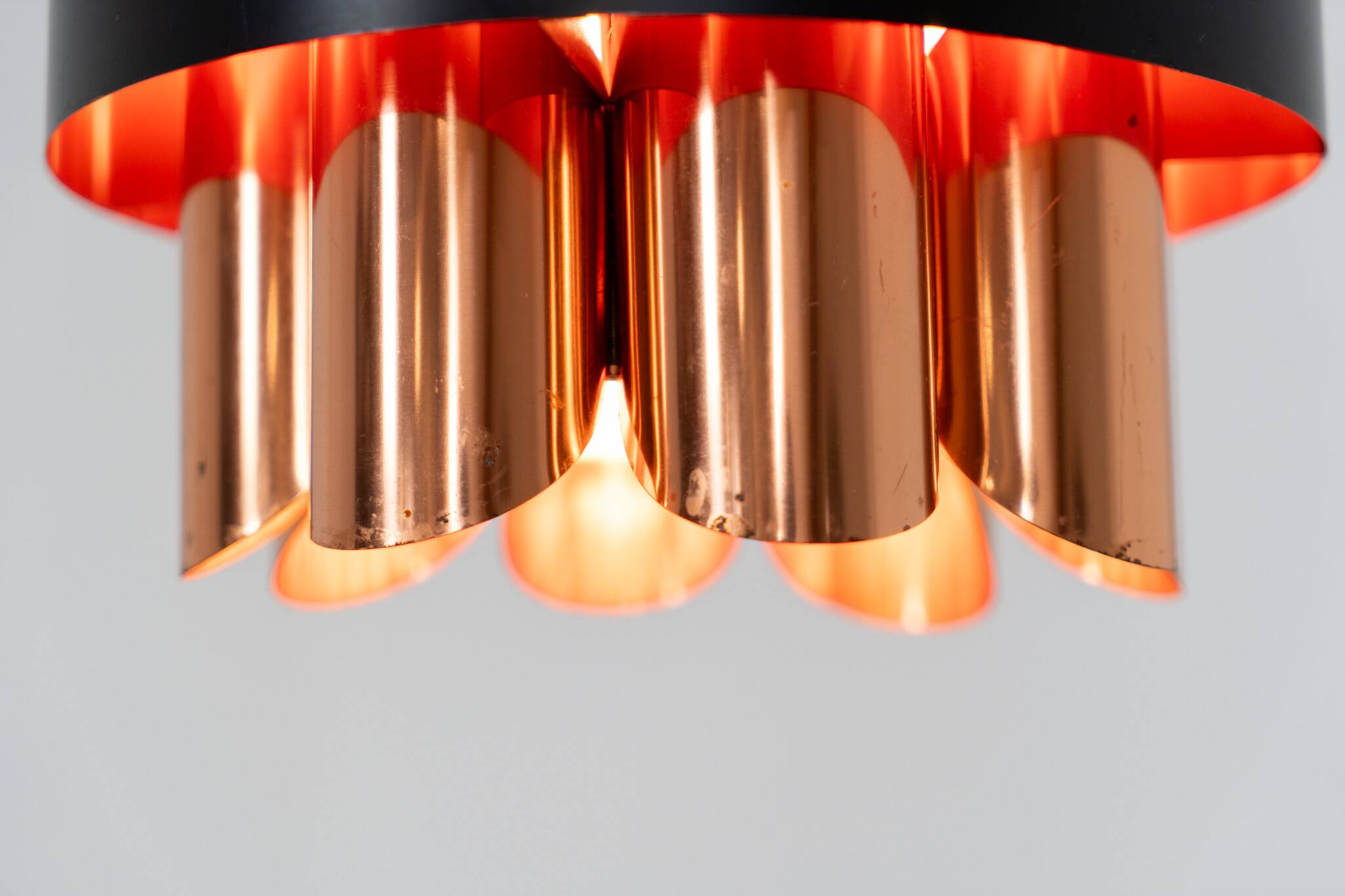 Copper pendant light by Werner Schou