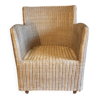 Vintage wicker armchair dlg Loom