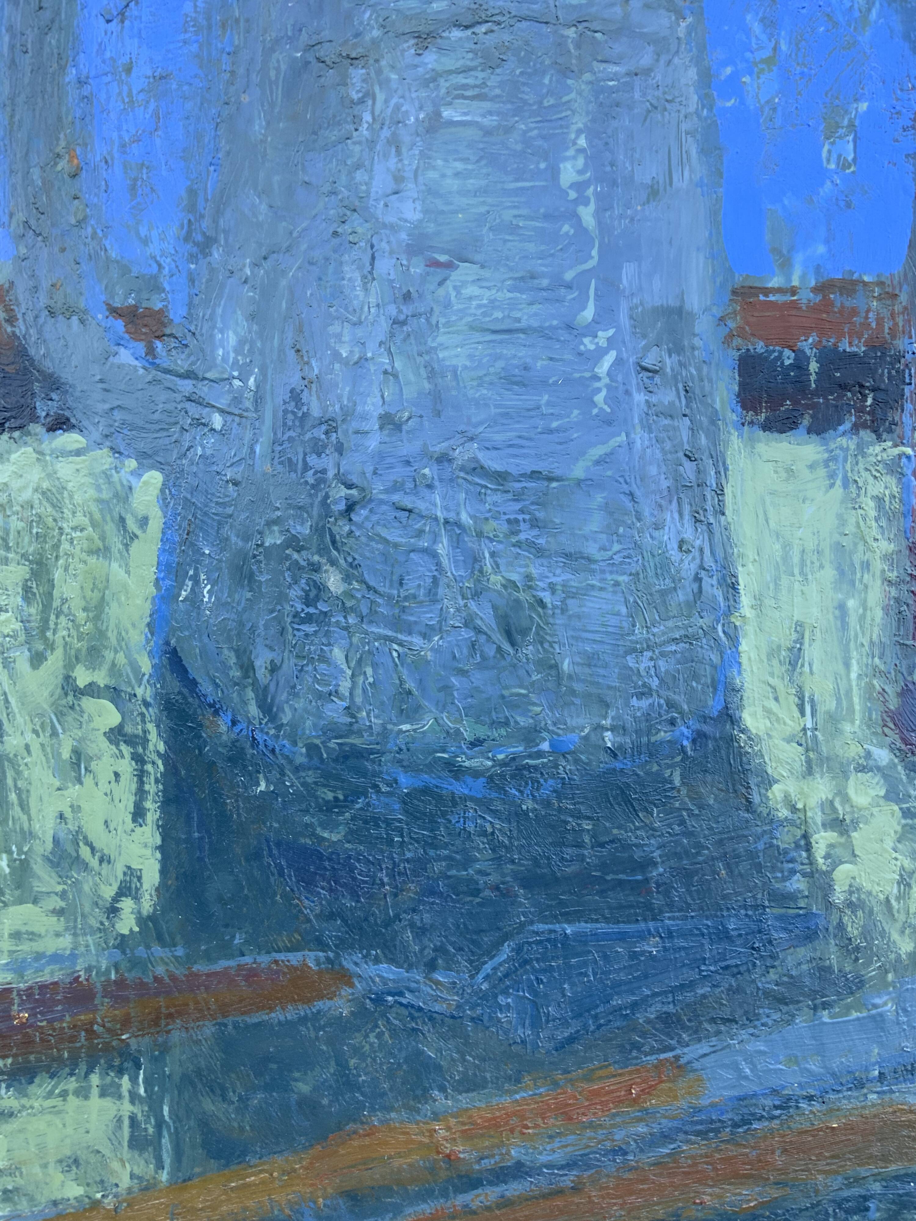 Vintage Modernists Oil Painting Blue Still Life By Svan Grandin Mid 20th Century