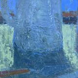 Vintage Modernists Oil Painting Blue Still Life By Svan Grandin Mid 20th Century