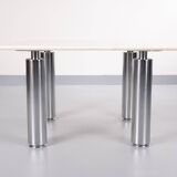 Wolfgang C.R. Mezger Marble on steel coffee table 1980s