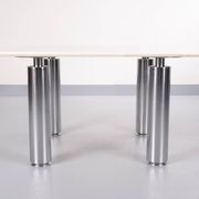 Wolfgang C.R. Mezger Marble on steel coffee table 1980s