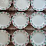 20 antique flat plates from Digoin and Sarreguemines