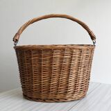 Vintage Wicker Basket for Bike, Removable Carrying Basket with Handle
