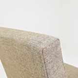 Beige mixed vintage armchair from the 1970s.