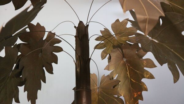 Vintage Coastal Français Maison Jansen Palmier En Cuivre