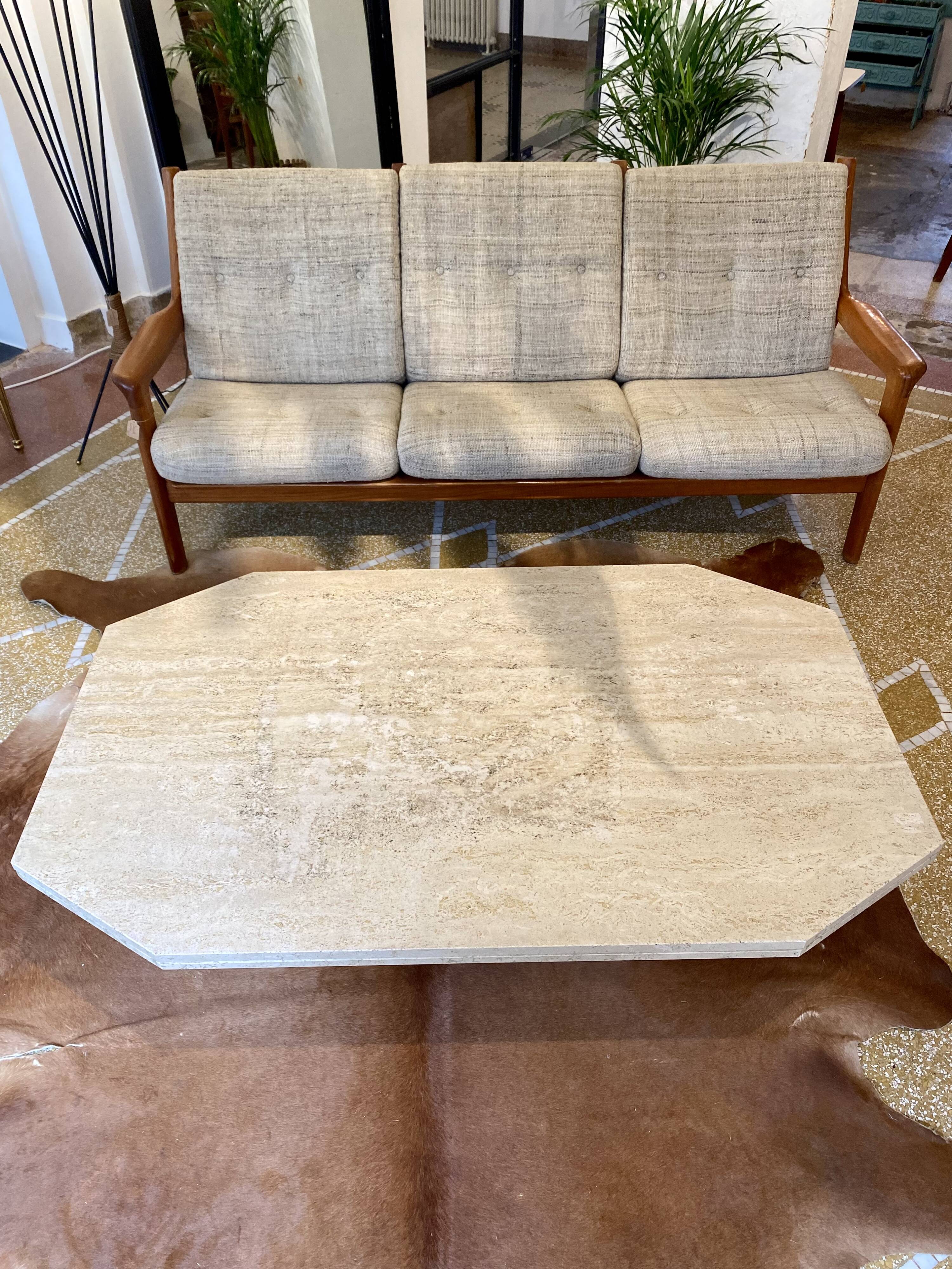 Travertine coffee table 70s