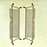 Pair of vintage record holders in gilded brass - for 80 vinyls