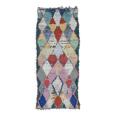 Colorful Boucherouite Rag Rug - 259 x 106 cm