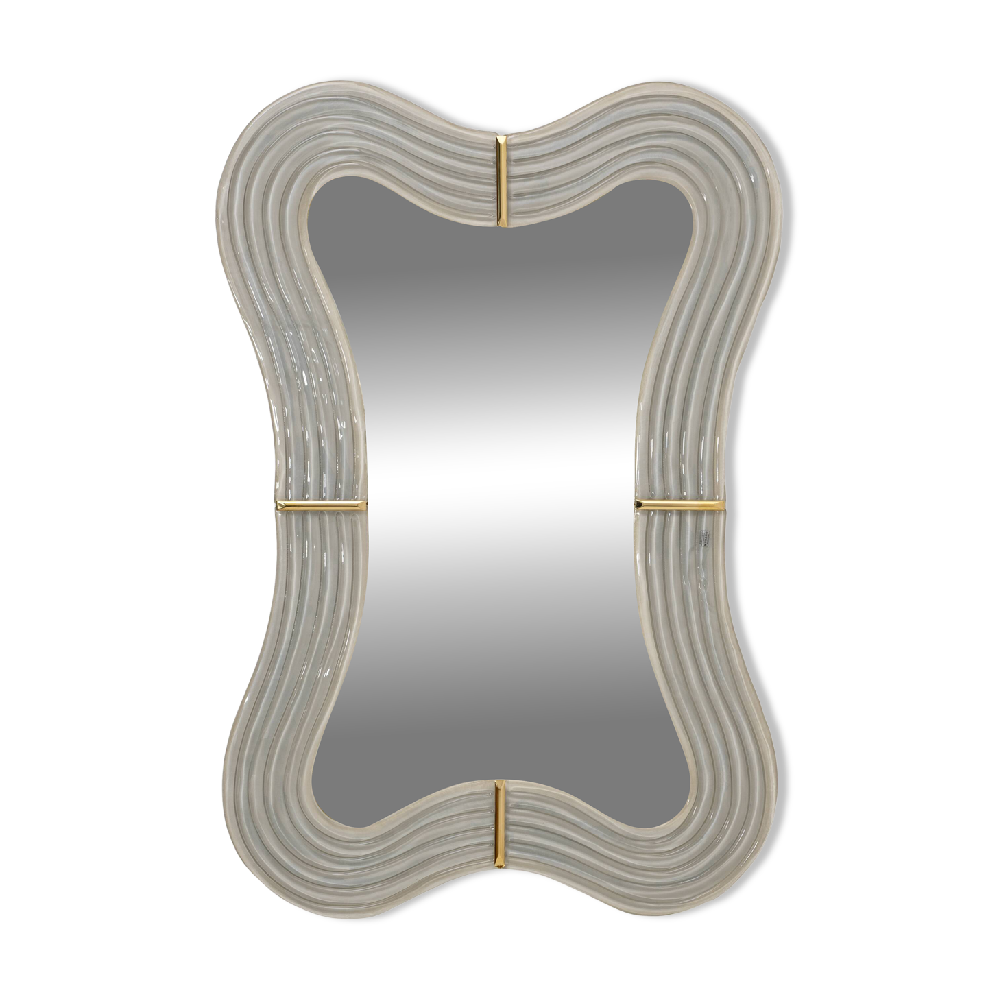 Ondae – Sculptural Mirror in Brass and Murano Glass