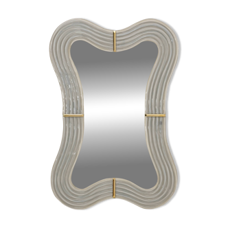 Ondae – Sculptural Mirror in Brass and Murano Glass