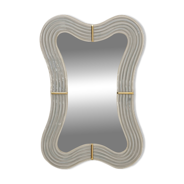 Ondae – Sculptural Mirror in Brass and Murano Glass