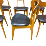 Set of 6 Scandinavian Roger Landault chairs produced by sentou