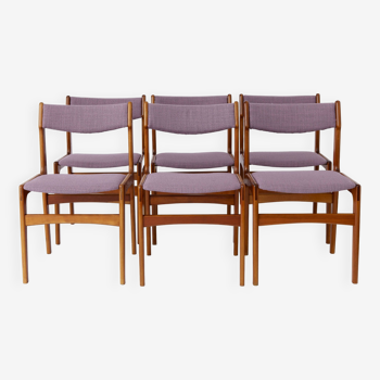 6 chaises vintage du milieu du siècle, 1960, Danoise, Teck, Set de 6