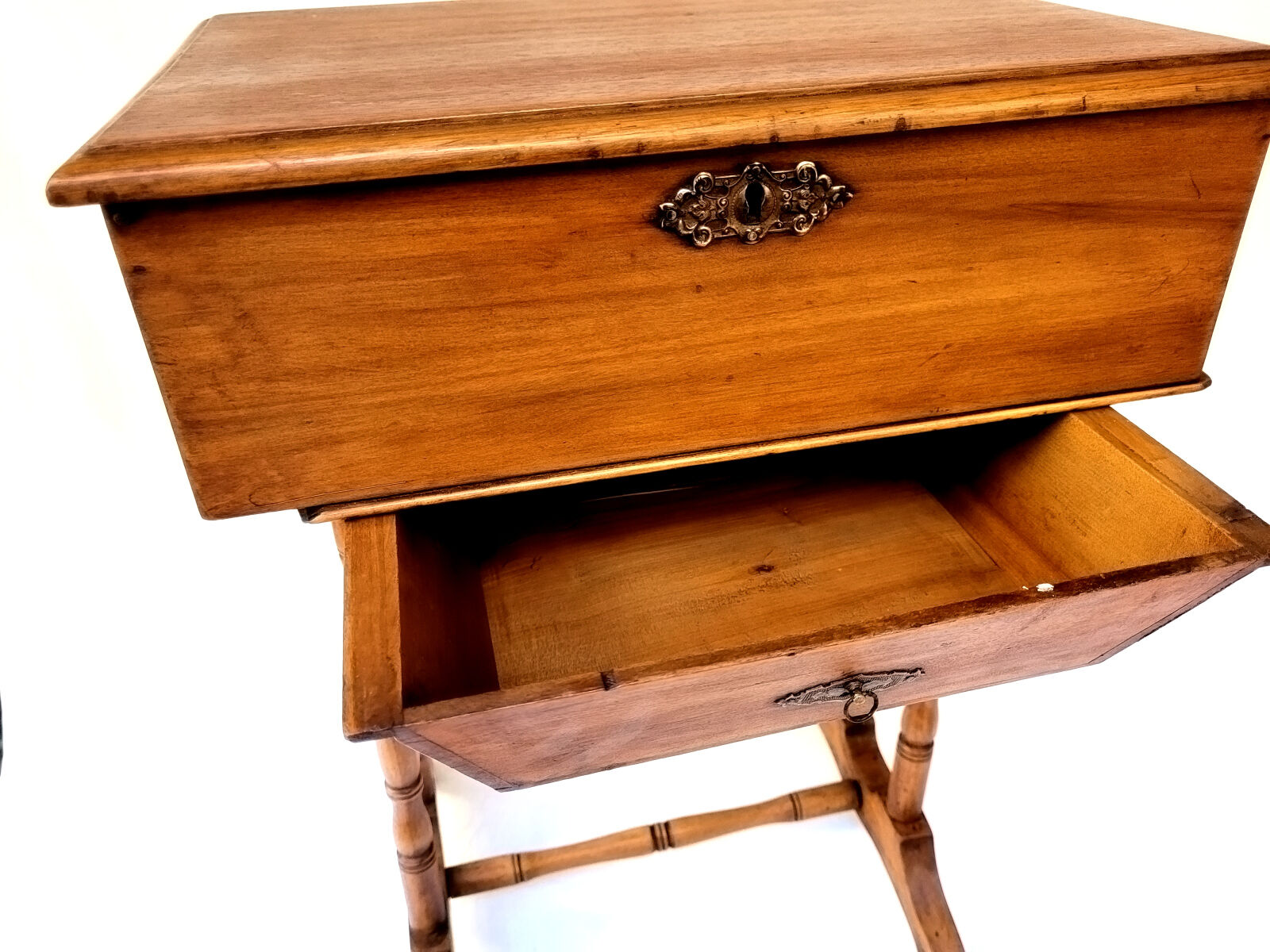 Old wooden sewing box