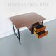 Vintage desk in formica, wood and metal