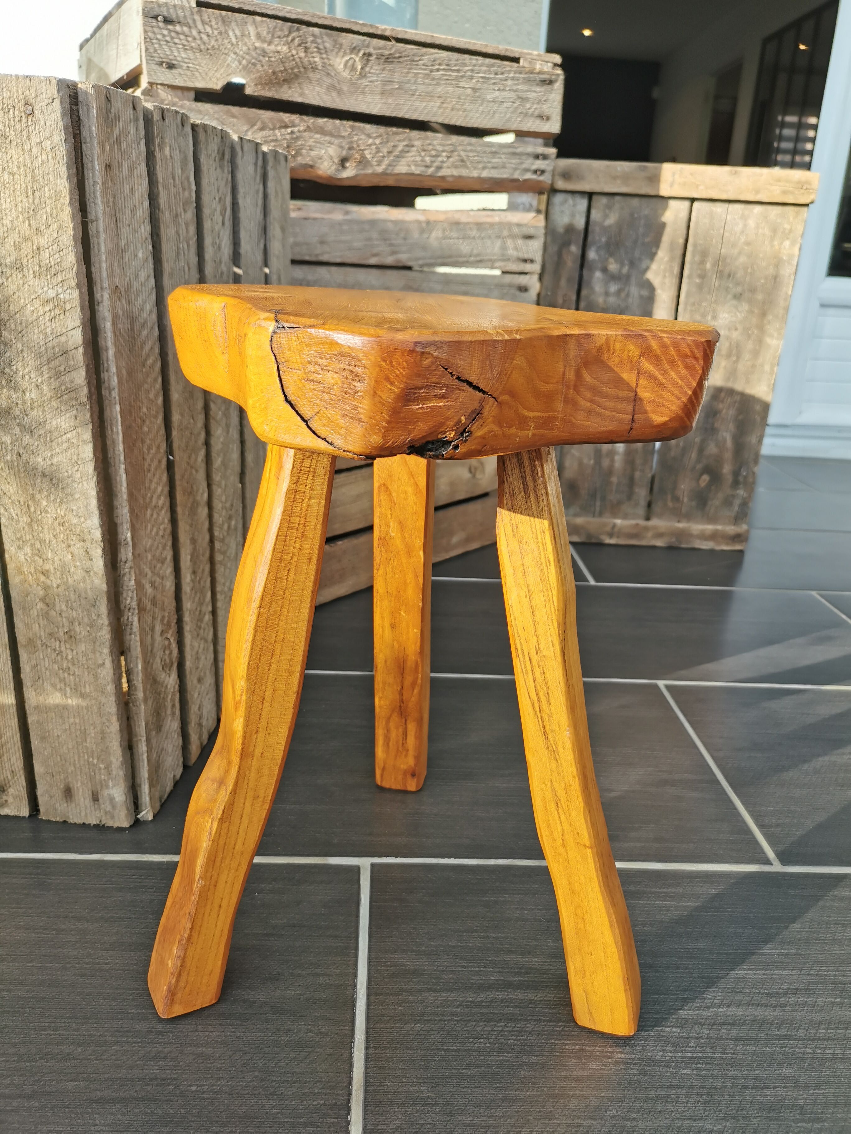 Brutalist tripod stool