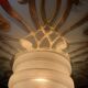 Art Deco pendant lamp in frosted glass and floral disc
