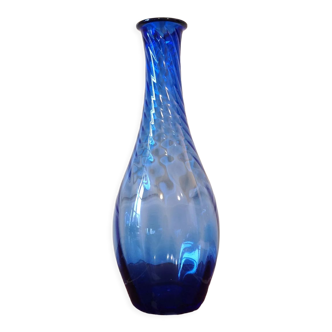 Vase en verre bleu cobalt
