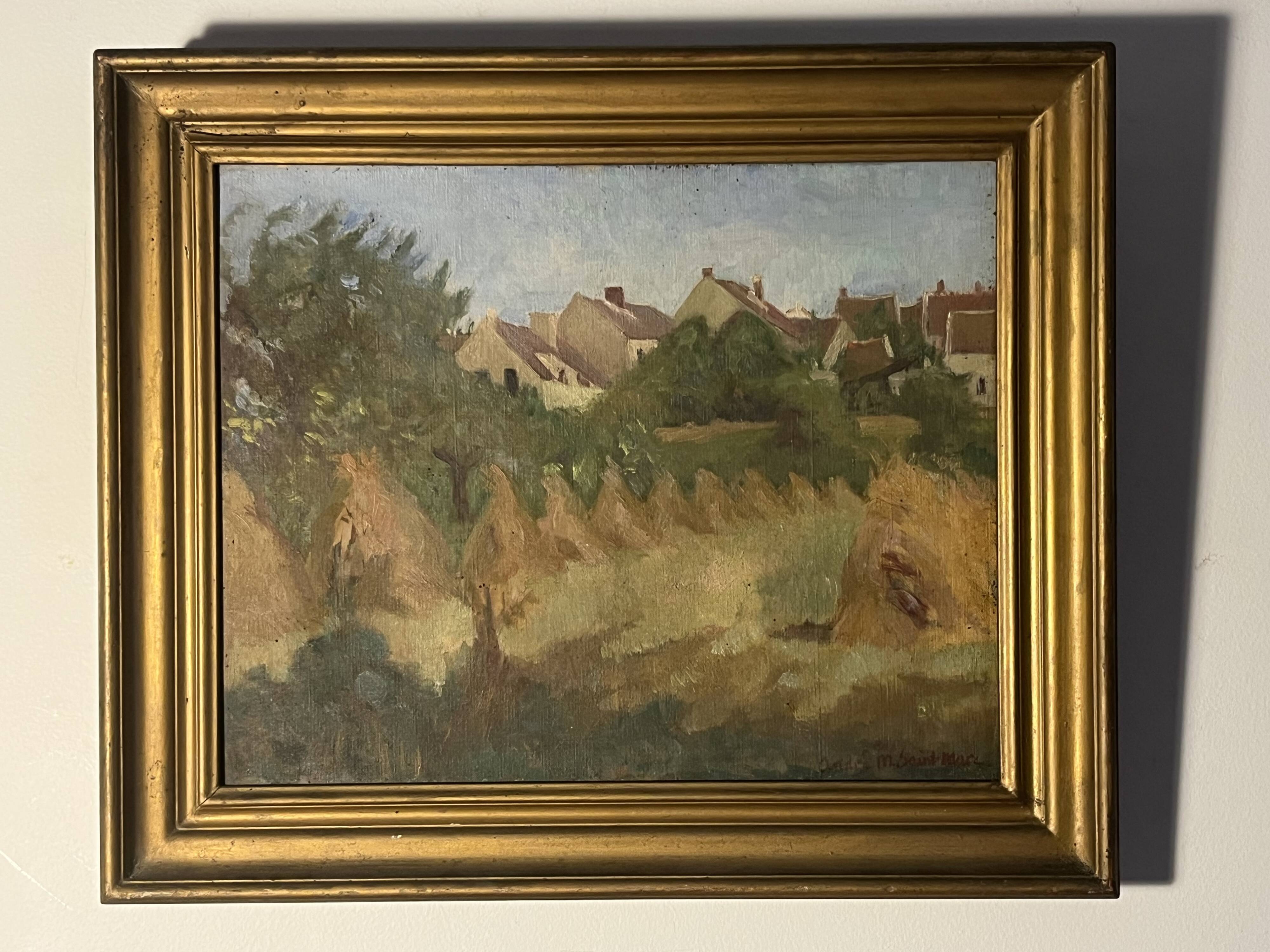 André Meaux Saint-Marc "rural landscape" Oil on canvas signed