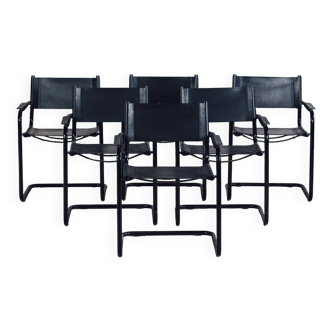 Lot de 6 fauteuils cantilever bauhaus style MG5 Grassi, 1970