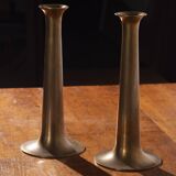 2x Hans Bølling Brass Candlesticks for Torben Ørskov, Denmark 1950s
