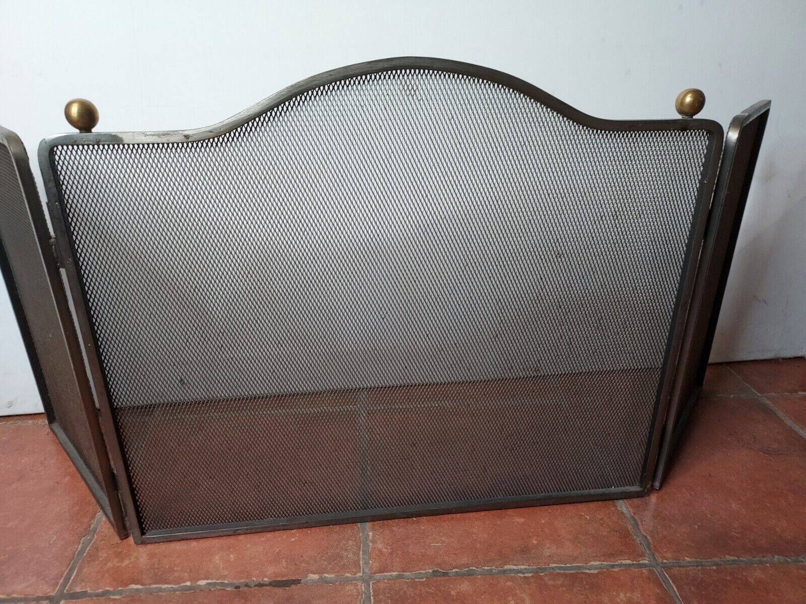 3-panel iron chimney fire screen