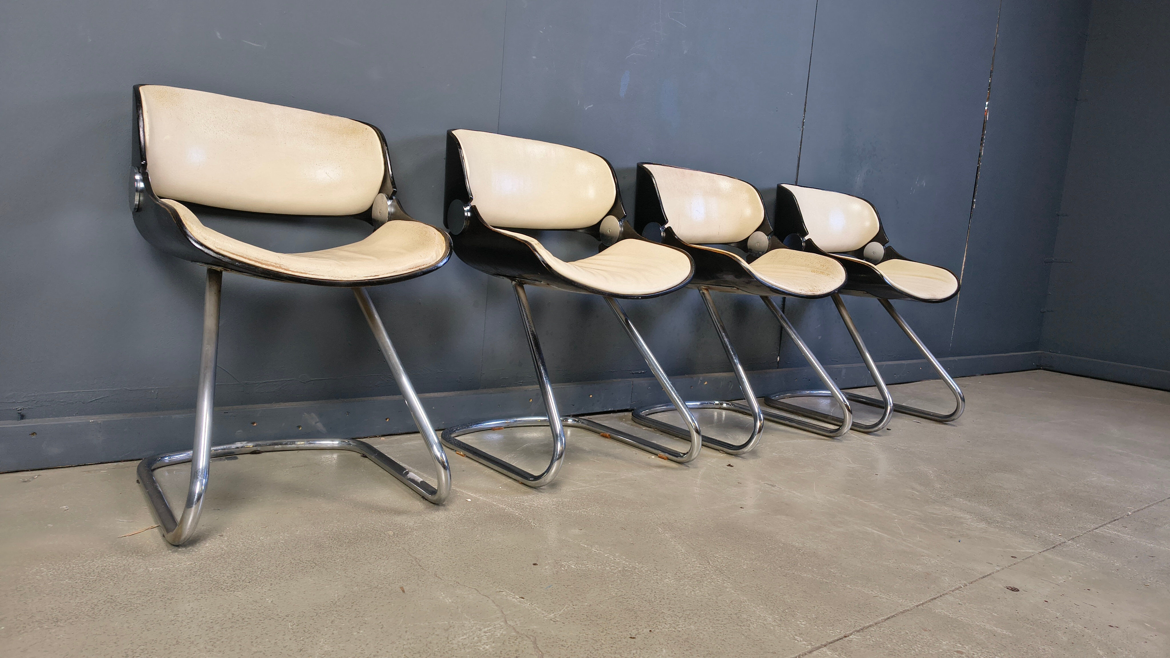 Set of Arpege dining chairs Étienne Fermigier for Baumann, 1970s