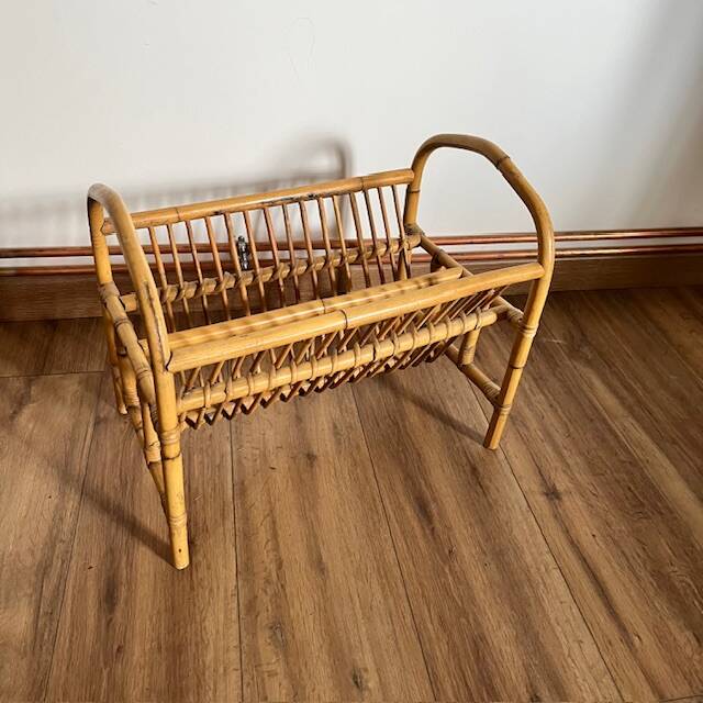 Rattan magazine rack