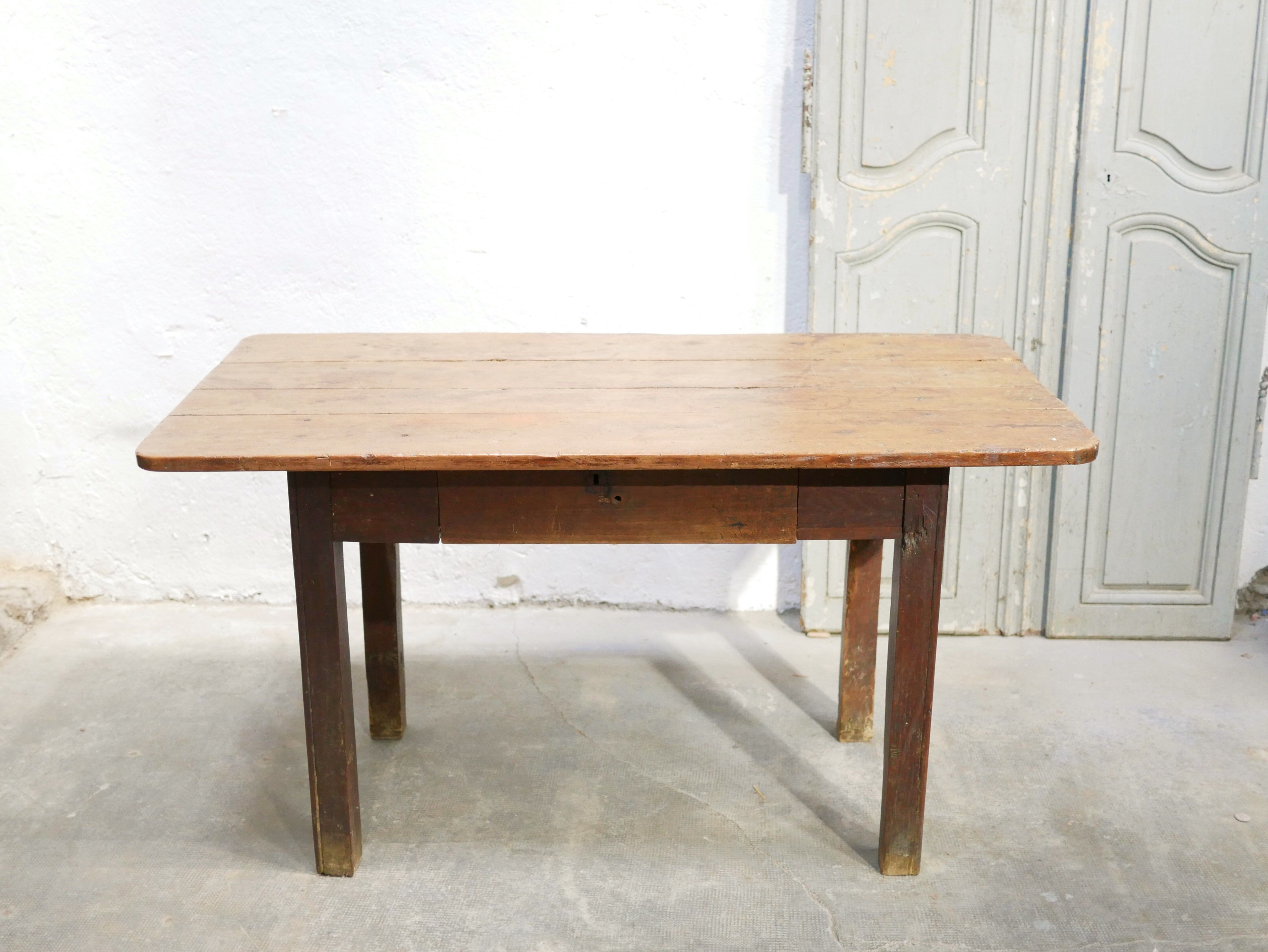 Vintage wooden farmhouse dining table