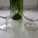 Lot of 6 crystal champagne glasses engraved 30s