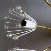 Elliptical brass and glass 10-arm chandelier, 1950s