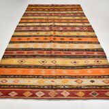 6x11 Turkish Vintage Kilim Rug, 186x342Cm