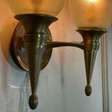 Suite of 4 wall lamps in bronze and murano glass, pier luigi colli and seguso, 1955