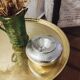 Hammered aluminum ashtray with lid for cigars and cigarettes
