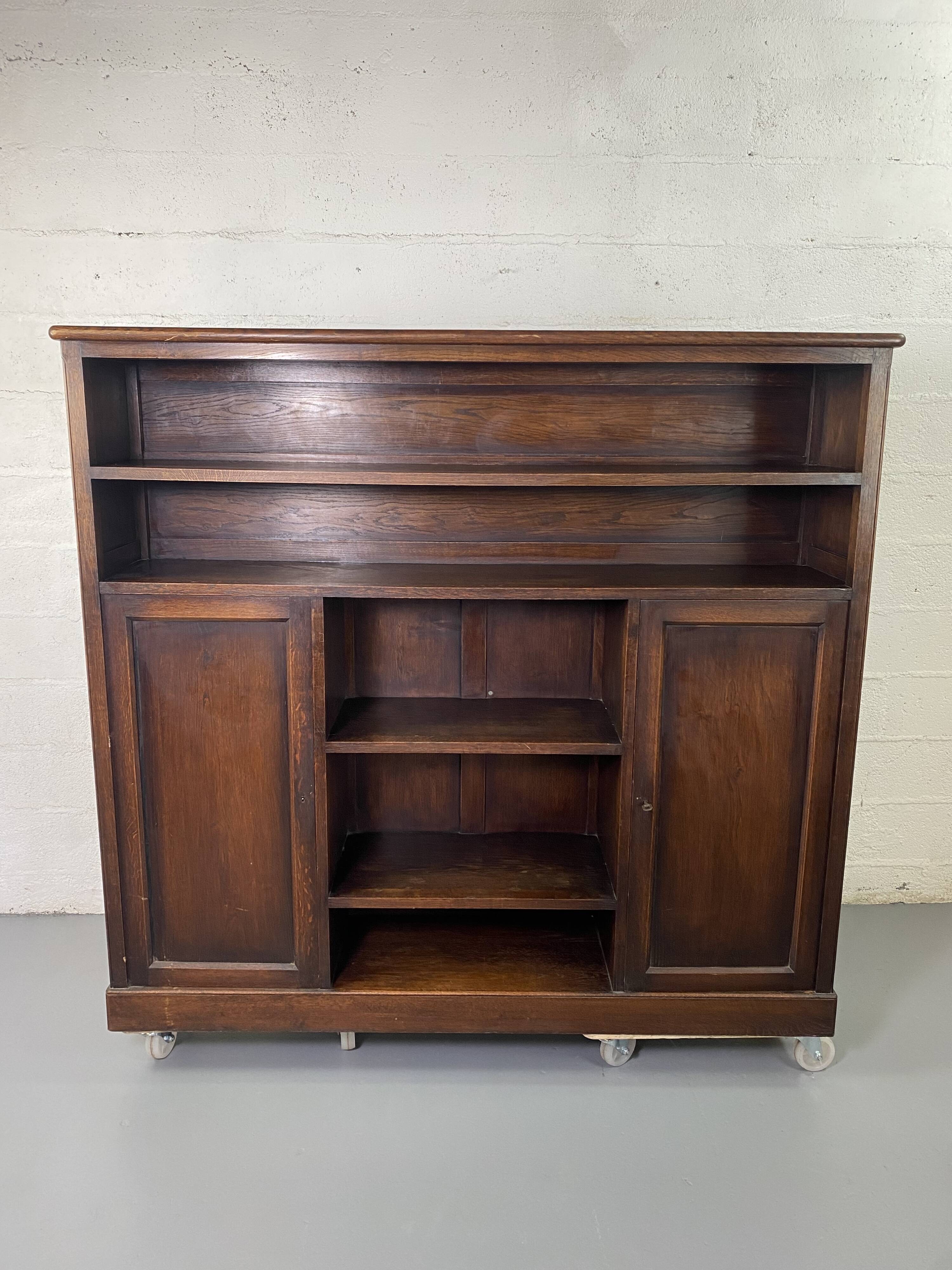 Large vintage wooden bookcase