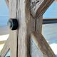 Antique solid oak farmhouse table with star legs - length 200 cm