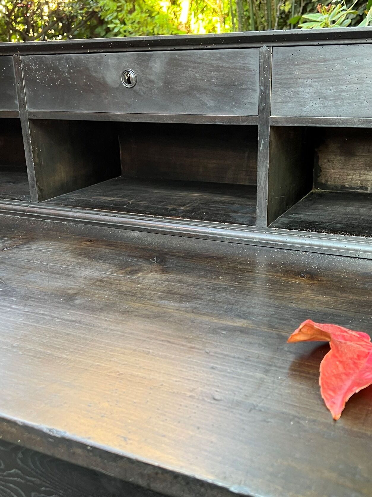 Flat desk louis philippe style in blackened pear tree