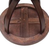 1930 wooden coffee table, double lyre foot