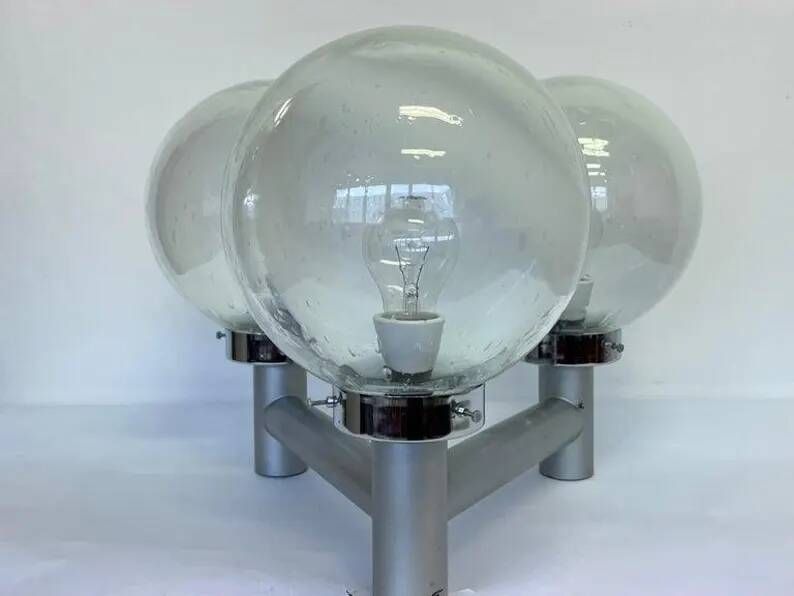 Rare XXL Mid Century Art Glass Wall Hotel Light / Lamp - Around 1970s